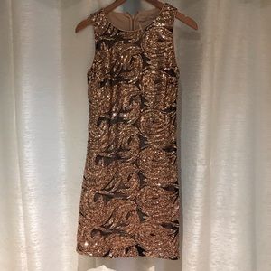 New Sparkly Gold Black Cocktail Dress Sz 8